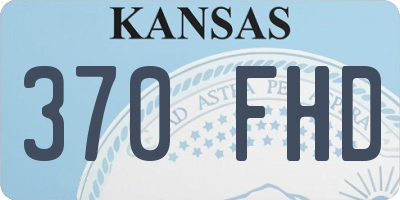 KS license plate 370FHD
