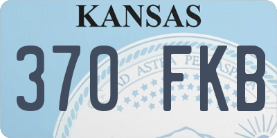 KS license plate 370FKB