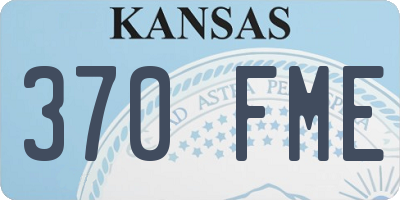 KS license plate 370FME