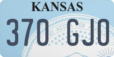 KS license plate 370GJO