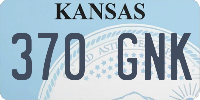 KS license plate 370GNK