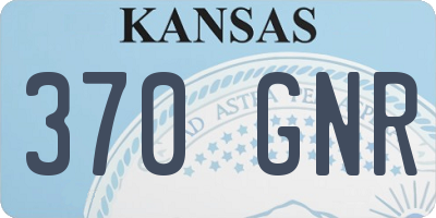 KS license plate 370GNR