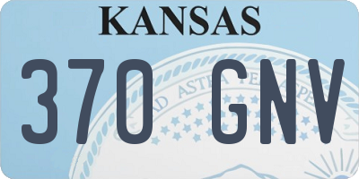 KS license plate 370GNV