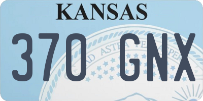 KS license plate 370GNX