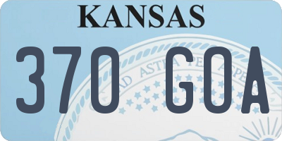 KS license plate 370GOA