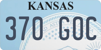KS license plate 370GOC