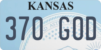 KS license plate 370GOD