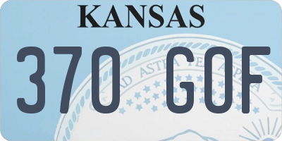 KS license plate 370GOF