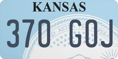 KS license plate 370GOJ