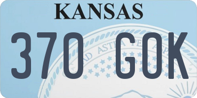KS license plate 370GOK
