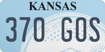 KS license plate 370GOS