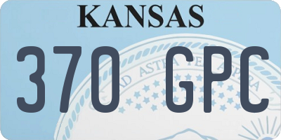 KS license plate 370GPC