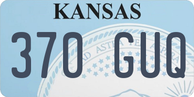 KS license plate 370GUQ