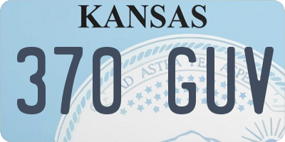 KS license plate 370GUV