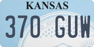 KS license plate 370GUW