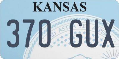 KS license plate 370GUX