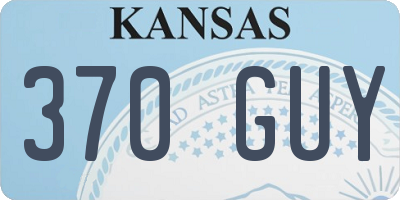 KS license plate 370GUY
