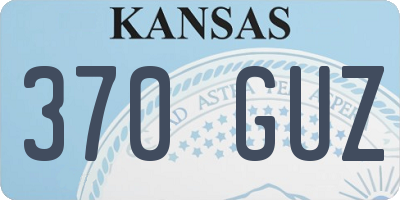 KS license plate 370GUZ