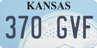 KS license plate 370GVF
