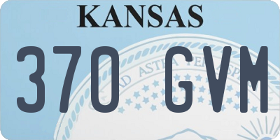KS license plate 370GVM