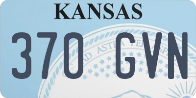 KS license plate 370GVN