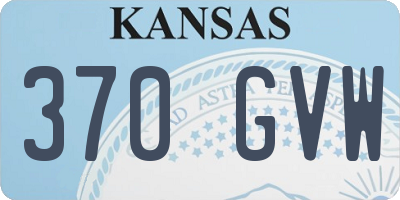 KS license plate 370GVW