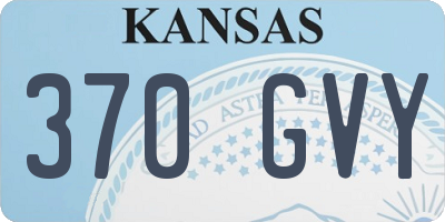KS license plate 370GVY