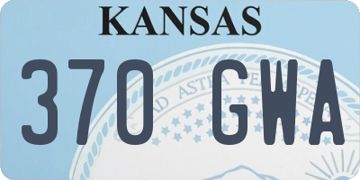 KS license plate 370GWA