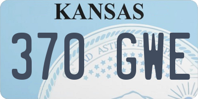 KS license plate 370GWE