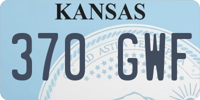 KS license plate 370GWF