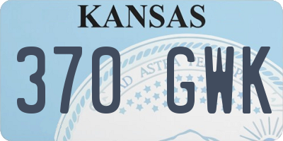 KS license plate 370GWK
