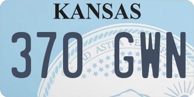 KS license plate 370GWN