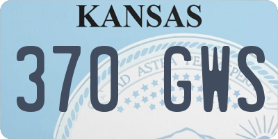 KS license plate 370GWS