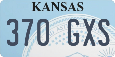 KS license plate 370GXS