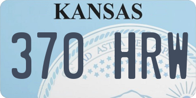 KS license plate 370HRW