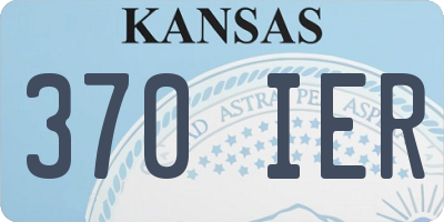 KS license plate 370IER