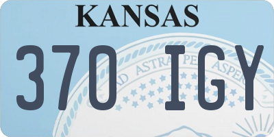 KS license plate 370IGY