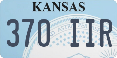 KS license plate 370IIR