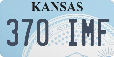 KS license plate 370IMF