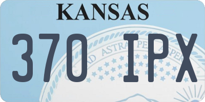 KS license plate 370IPX