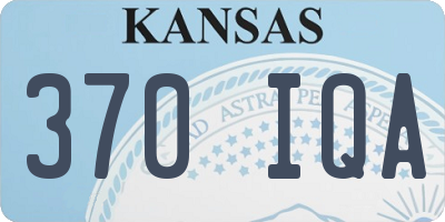KS license plate 370IQA
