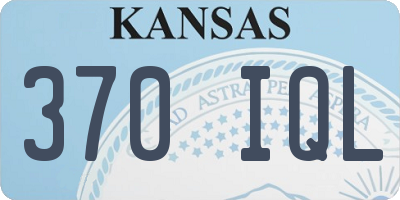 KS license plate 370IQL