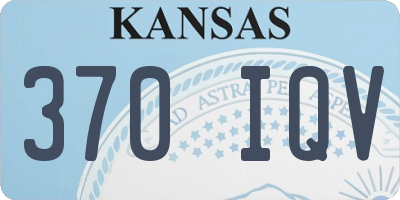 KS license plate 370IQV