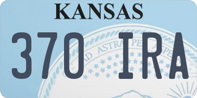 KS license plate 370IRA