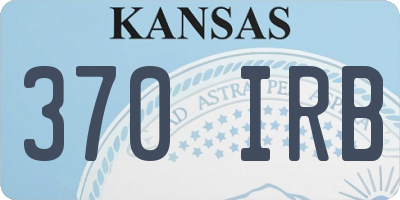KS license plate 370IRB