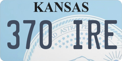 KS license plate 370IRE