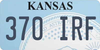 KS license plate 370IRF