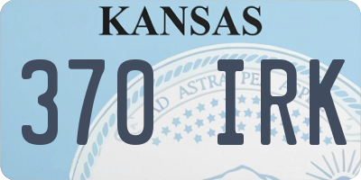 KS license plate 370IRK