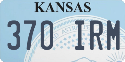 KS license plate 370IRM