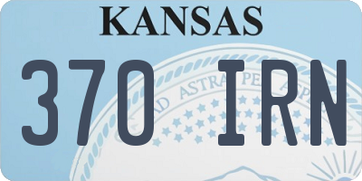 KS license plate 370IRN